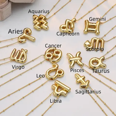 Fashionable Casual Zodiac Pendant Necklace, Fashionable Jewelry Accessories, Fashion Jewelry for Party, Daily Clothing Decor, Trendy All-match & Exquisite Jewelry for Birthday Gift, Casual Style Necklaces