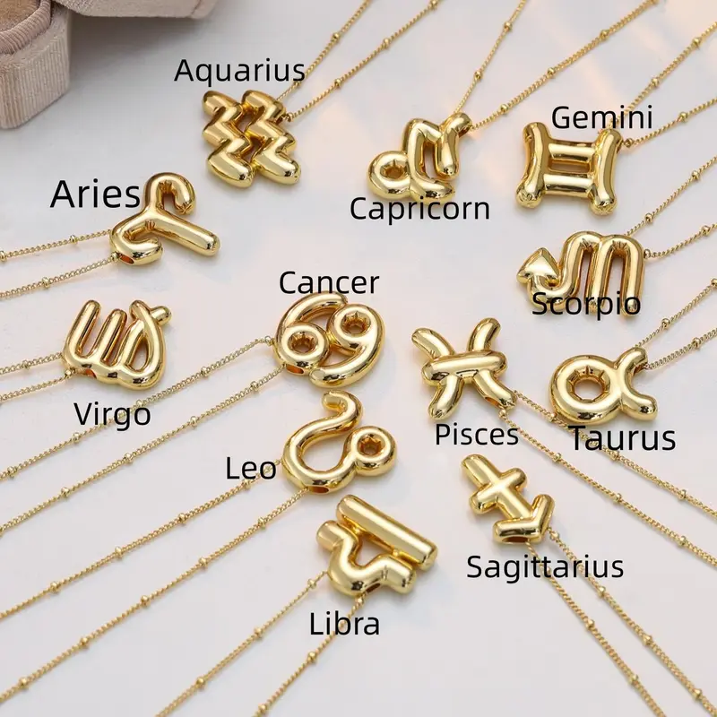 Fashionable Casual Zodiac Pendant Necklace, Fashionable Jewelry Accessories, Fashion Jewelry for Party, Daily Clothing Decor, Trendy All-match & Exquisite Jewelry for Birthday Gift, Casual Style Necklaces
