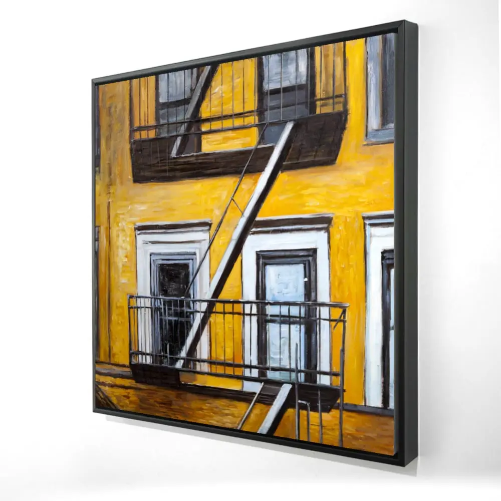 Begin Home Decor 2081-2424-ST36 24 x 24 in. Building Old Fire Escape Canvas - Contemporary Bedroom Decor