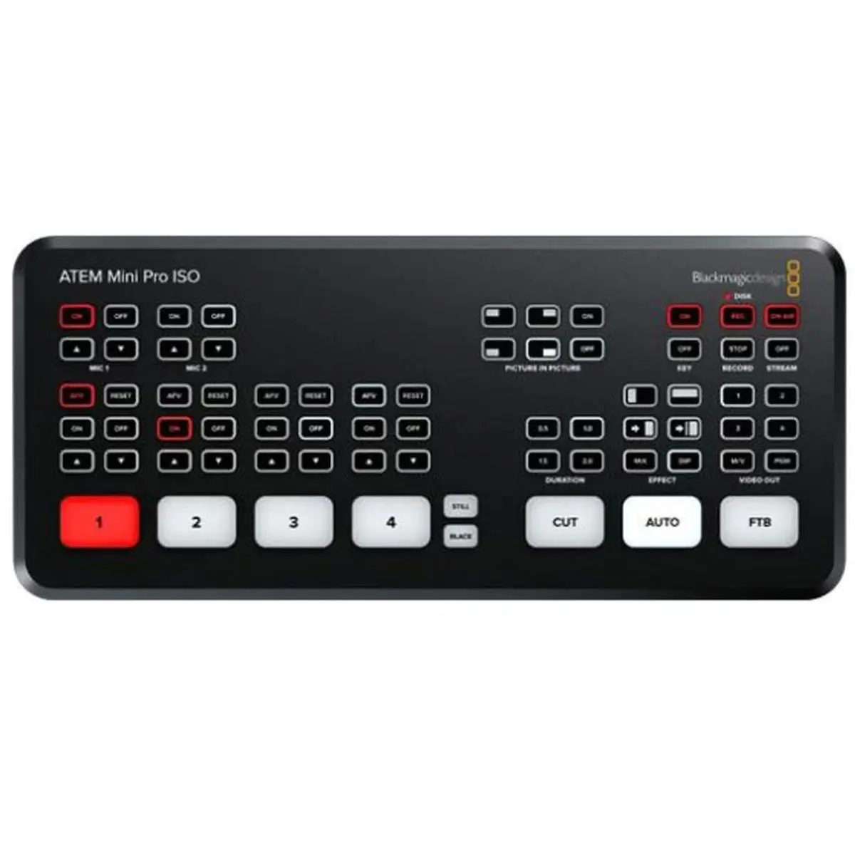 Blackmagic Design ATEM Mini Pro ISO HDMI Live Stream Switcher, Bundle with USB-C 3.1 Gen 1 to USB-A Female Adapter Cable and HDMI Male Cable