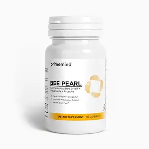 Bee Bread Pearl Capsules by PrimeMind for Immunity, Inflammation, & Cardiovascular Health. Antioxidants, Phenolic, & Probiotic. Organic Supplement