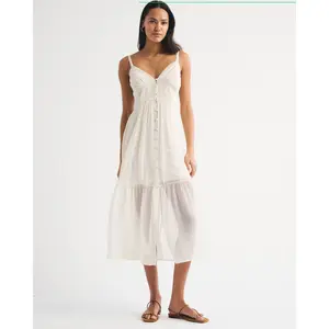 Abercrombie & Fitch Bra-Free Button-Through Duster Midi Dress
