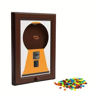 1 piece fun colorful photo frame wall mounted candy dispenser, photo frame shaped candy twister, hanging candy photo frame, fun wall decoration, convenient and quick to dispense candy, nuts, also suitable for filling pet snacks, Christmas gifts
