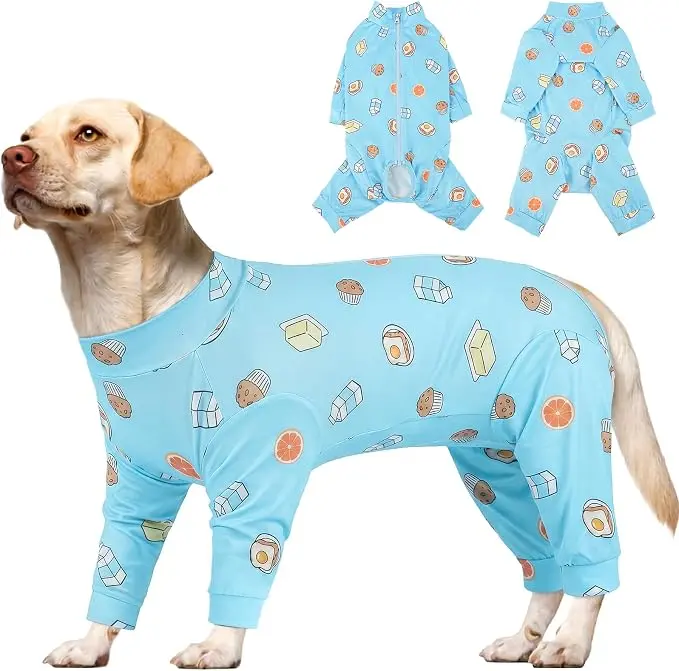 Kuoser Recovery Suit for Large Dogs After Surgery, Long Sleeve Dog Surgery Recovery Suit, Dog Onesie for Abdominal Wounds Skin Disease