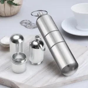 Mini Metal Keychain Storage Box Portable Sealed Container Refillable Jar for Camping Hiking Essential Durable Compact EDC Gear Travel Accessories Utility Tool