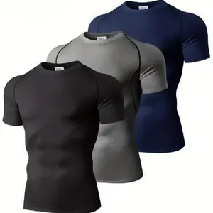 Men'sCompressionTop,ActiveMidStretchBreathableMoistureWickingWorkoutT-shirtForOutdoorSportsSleeveClothing