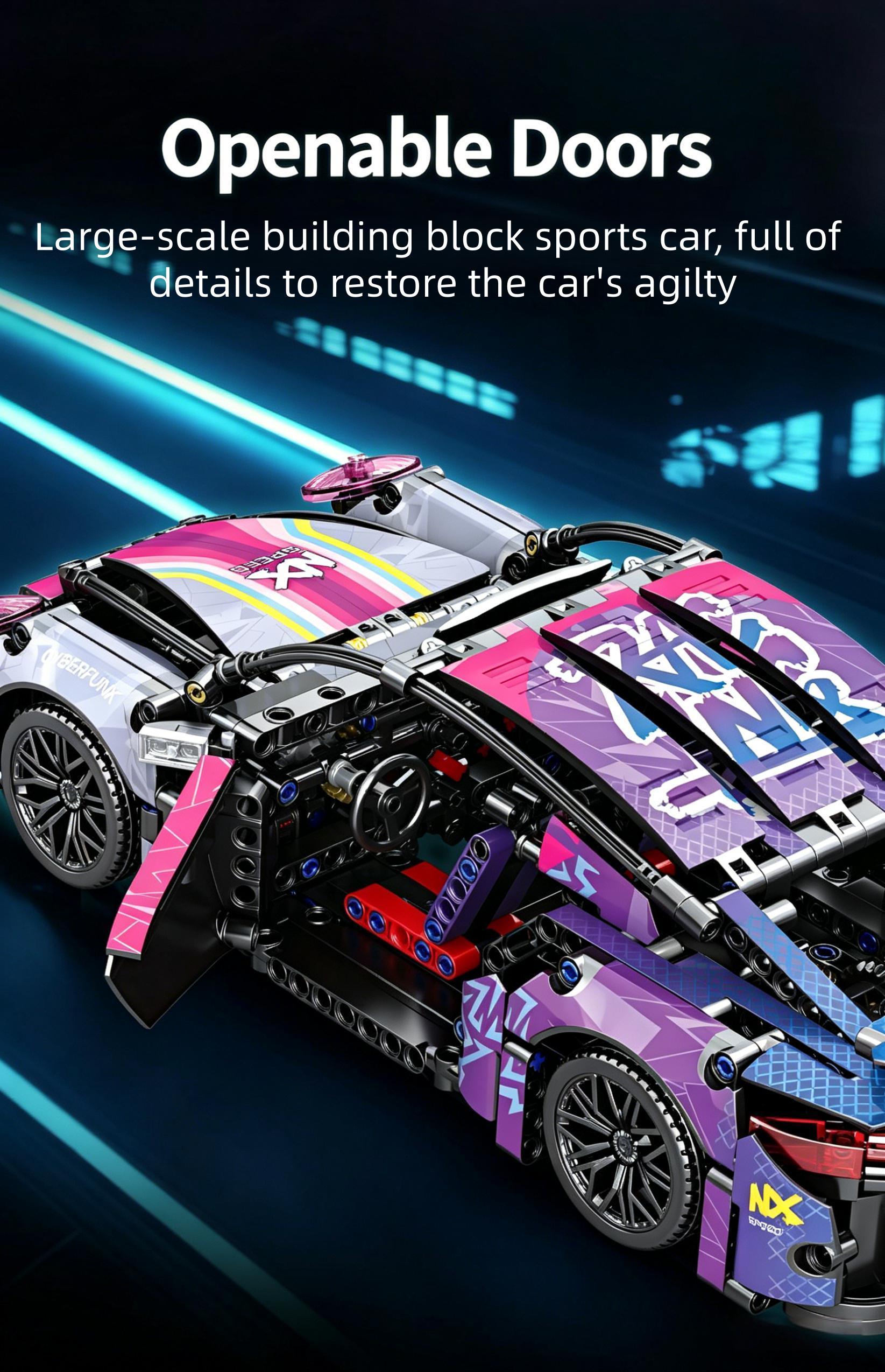 Limited Edition 1:14 RC 911 Supercar Block Kit - 1000+ PieceBuild, Dual Motors with LED Light Effects, 2.4GHz RemoteControl + Acrylic Display Case - 911-Inspired Design, PerfectGift for Kids & Collectors Holiday Gift