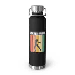 Skater Vibes, 22 oz. Copper Vacuum Insulated Bottle | Cool Skating Gift | Figure Skating Hydration Bottle.