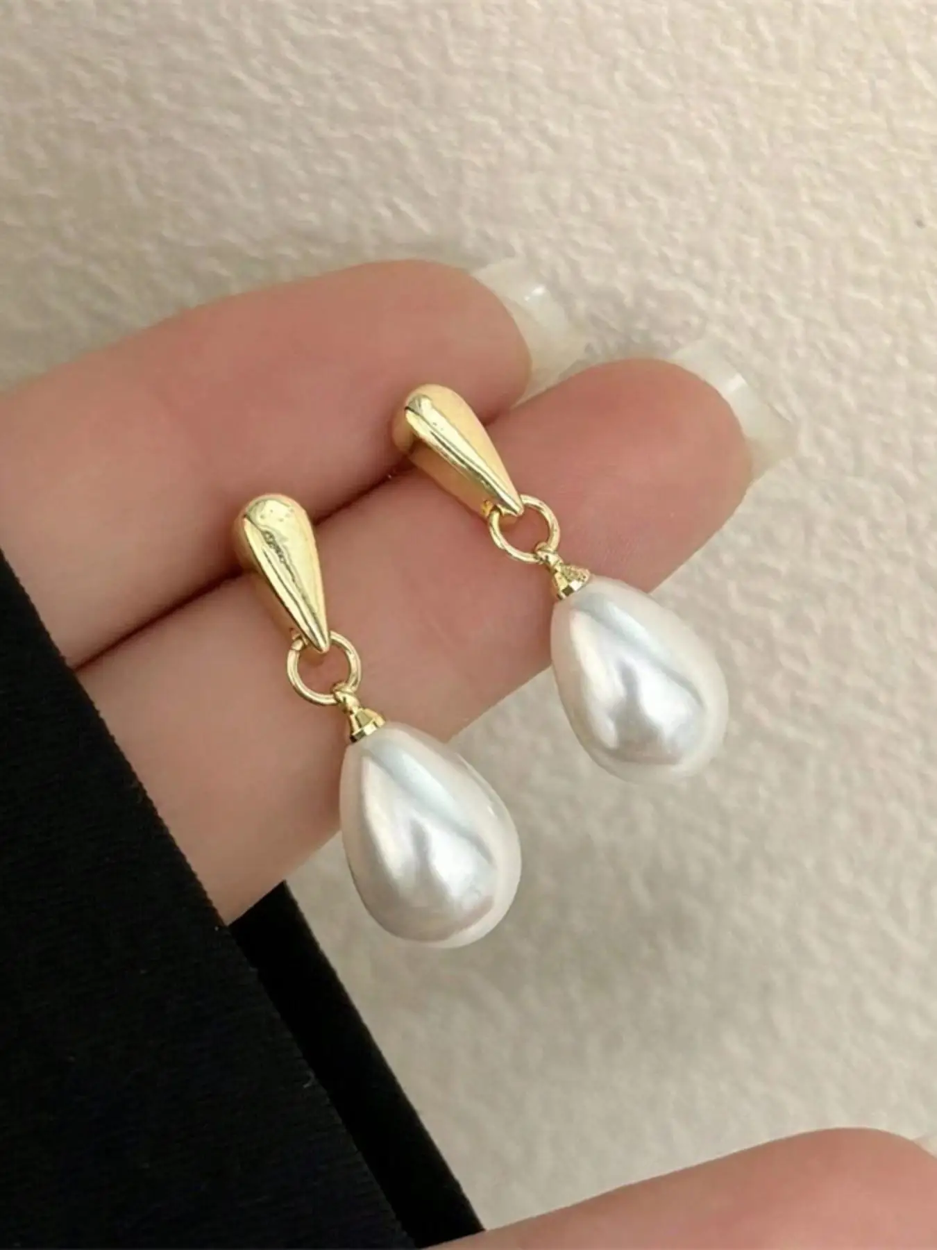 Water Drop Shaped Faux Pearl Dangle Earrings (1 Pair), Elegant High Quality Earrings for Women, Women Gifts, Fashion Jewelry for Party, Daily Clothing