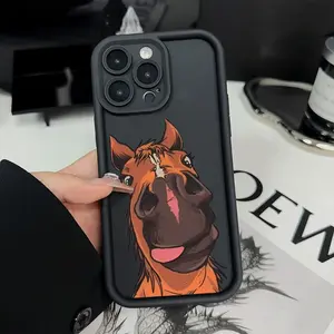 Creative Pattern of Horse Animal, Mobile Phone Case, Interesting Personality and Unique, Simple and Fashionable Trendy Gift Mobile Phone Case for Men and Women, Suitable for iPhone 17 Air Pro Max iPhone16 15 14 13 12 11 Pro Max XS XR X Plus SE Mini