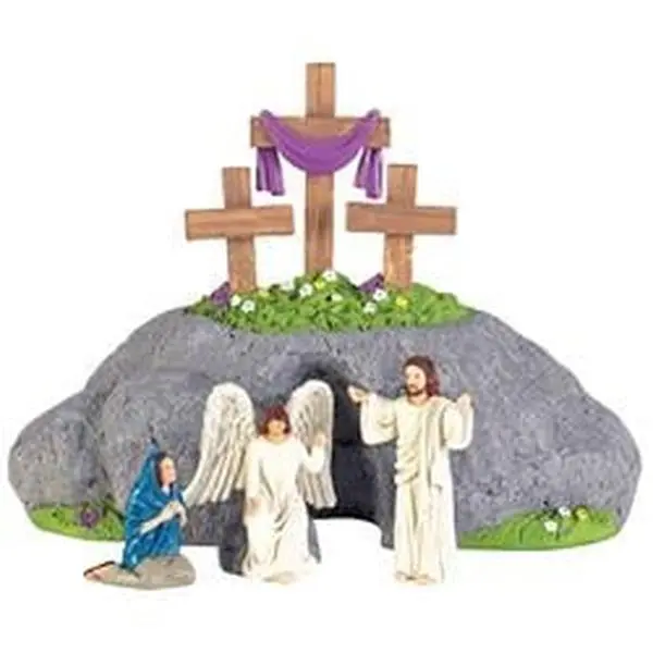 Dicksons TTFIGR-109 Religious 4-Piece Easter Nativity Resin Figurine Set - Room Decor, Collectible Ornaments, Home Decor Accents