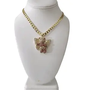 Valdiviajewery #1901 14k Gold Plated Bear Necklace and Pendant