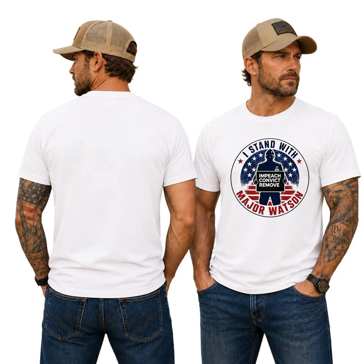 I Stand With Major Watson Shirt, Impeach Convict Remove Tee, Freedom T Shirt, Unisex Short Sleeve Tee, Casual Clothing Crewneck Tee