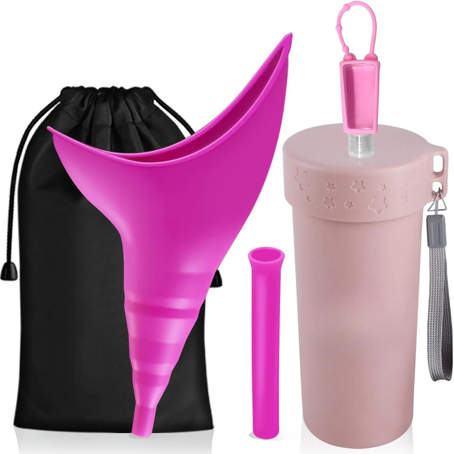 Female Urinals Portable, Female Urination Device with Tube, Silicone Pee Funnel for Women Standing Up Used for Car Outdoor Activities