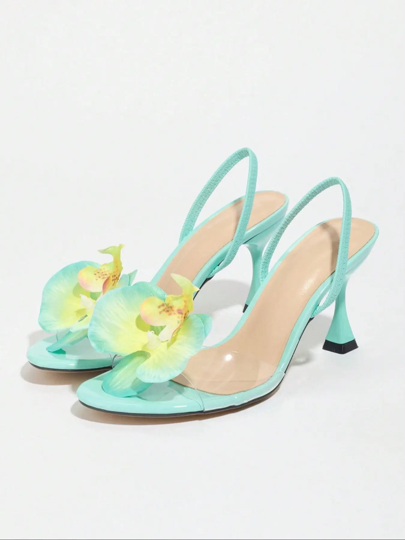 Women's Sexy Round Toe Flower Sandals, PU Leather & Rubber Sole, Ideal for Parties, Weddings, Dates, Summer Fashion Footwear, Fashionable Sandals, Trendy Sandals, Floral Pattern Sandals