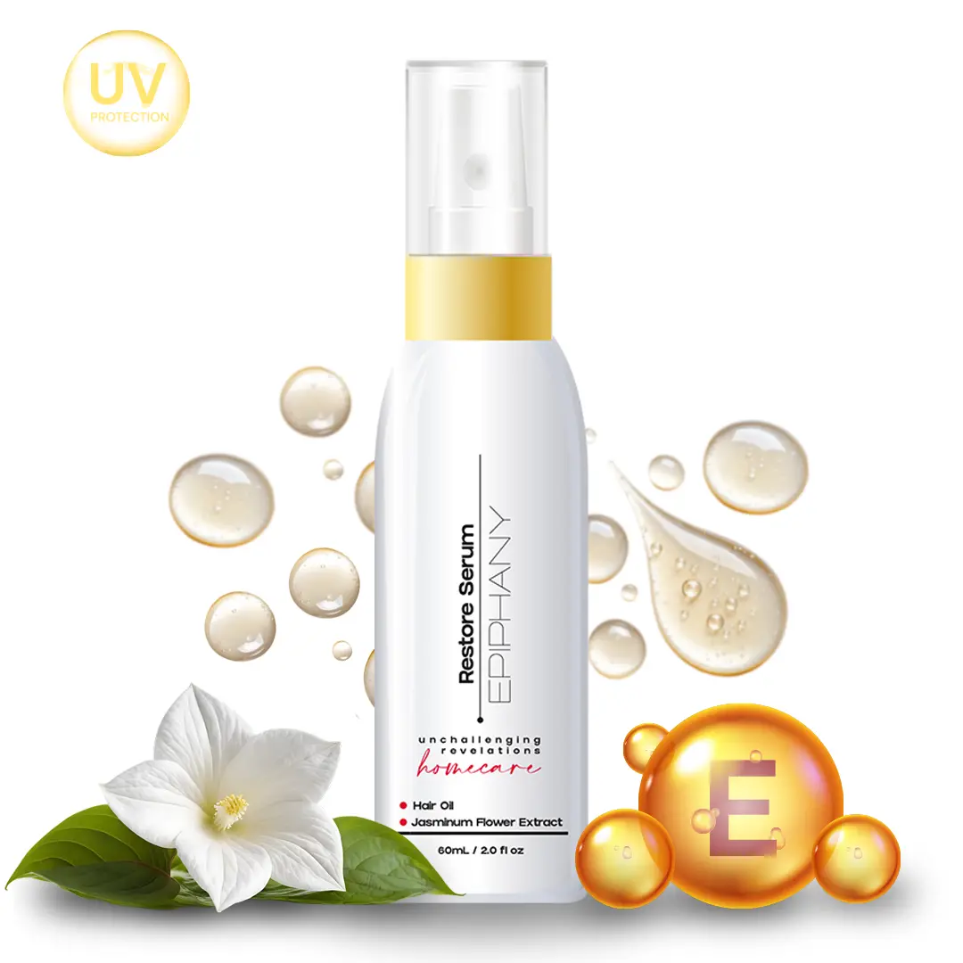 Epiphany Anti-Frizz Restore Hair Serum - Split End Repair, Heat & UV Protection, Shine, Hydration, Lightweight Leave-In, 2.0 fl oz