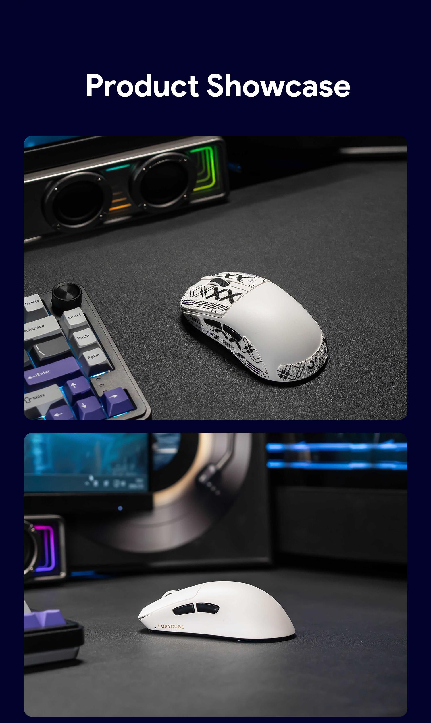 FURYCUBE G3 Lightweight Wireless Gaming Mouse 6 adjustable level DPI UP to 22000 Ergonomically Design 2.4G Bluetooth Long Battery Life Weight 49g Office Gaming Mice【Free Anti-Slip Stickers】auto clicker, gift, ps5 xbox fps games