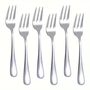 Stainless Steel Dessert Fork Set, 6pcs Elegant Mini Forks for Fruit Salad Cake, Mirror Polished Forks, Utensils, Perfect for Wedding Parties and Home Use