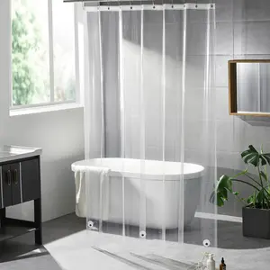 Transparent Shower Curtain Liner, Anti-Soap Stain, Magnetic Buckle and Metal Holes, Suitable for Home, Hotel, Salon, Dorm Decor