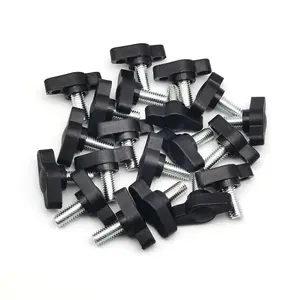 20 Pack M6 x 12mm Tee Wing Knob Thumb Screws Standard Male Thread Plastic Head Hand Clamping T Knob Grip Thumbscrew Bolts