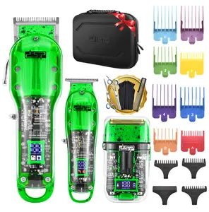 DSP Hair Clipper, Trimmer, Beard Shaver Kit for Men Professional Barber Set for Hair and Beard Cutting Zero Gap T-Blade Beard Trimmer, Rechargeable Bald Fade Clippers with LED Display  Cordless #fathersdaygifts