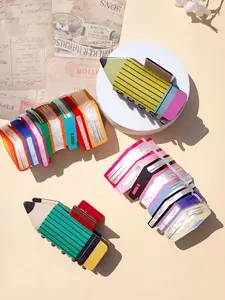 Cute Pencil & Book Design Hair Clip in Claw, 2 Counts Colorful Creative Stationery Themed Hair Claws, Fashion Hair Accessories for Women & Girls, Flat Claw Clips