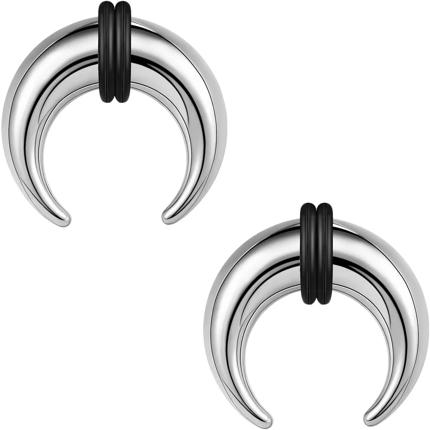 2Pcs Pincher Tapers Septum Rings, 2G 4G 6G 8G 10G 14G 16G Buffalo Horseshoe Stretcher Expander Piercing for Stretching Pierced Nose Ear Gauge