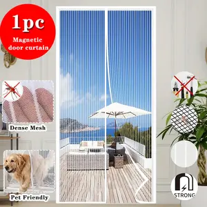 Anti Mosquito Magnetic Door Curtain Ventilated Breathable Mesh Screen for Living Room Bedroom Kitchen Balcony Entrance Pet Friendly Home Decor