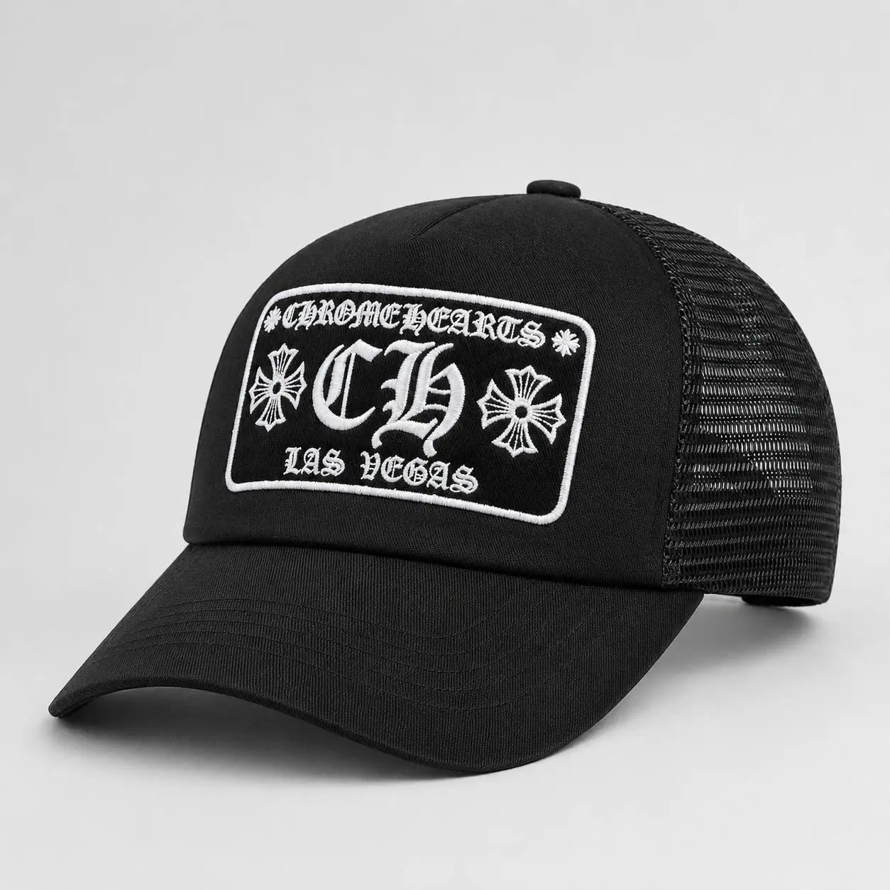 Vintage Gothic Cross Patch Mesh Trucker Cap Unisex Streetwear Adjustable Snapback Hat