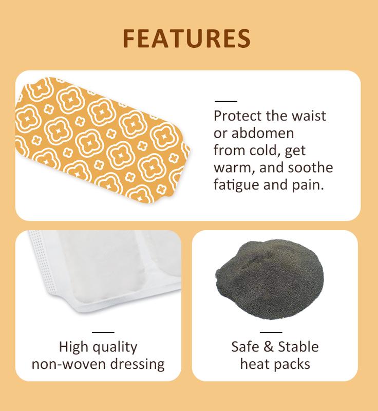 Steam waist warmer patch Waist heat pack for pain relief Heated waist therapy patch 8H long-lasting heat Office worker waist warmer