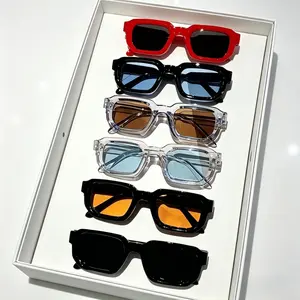 6-Pack Retro Rectangle Sunglasses Unisex Fashion Eyewear with UV400 Protection Luxury Design for Men & Women Ideal for Daily Wear Travel & Sun Protection Classic Vintage Look