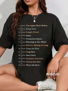 100% Cotton Track Your Long Natural Hair Length Check Hair Growth Chart T-Shirt