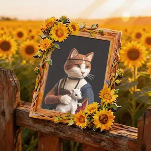 Adorable Cat Magnetic Fridge Magnet, Classic Art Design with Artwork and Whimsy, Perfect Gift for Cat Lovers & Home Decor, Durable & Stylish Accessory