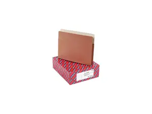 Smead 73264 3 1/2 Inch Expansion File Pocket, Straight Tab, Letter, Manila/Redrope, 10/Box