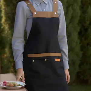 1PC Unisex Adjustable Apron with Pockets, Kitchen Apron for Cooking Baking Grilling, Café Restaurant Server Work Apron, Perfect for Food Service