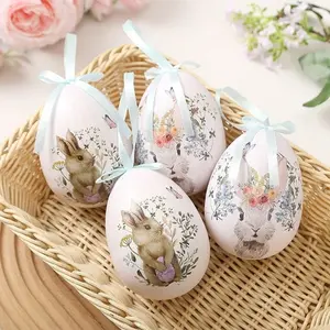 Foam Easter Eggs Pendant DIY Craft Artificial Easter Simulation Egg Decorative Cartoon Easter Party Decorations Gifts