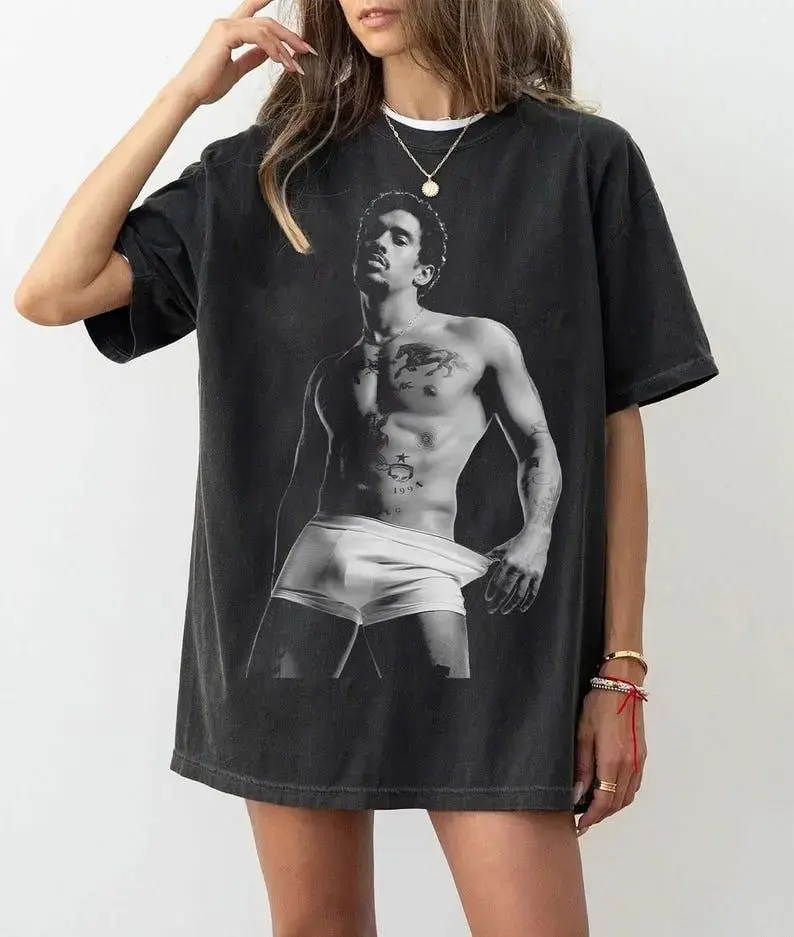 Bunny Bowl 2026 Bad Benito Music Fan T-Shirt Casual Classic Cotton Retro Streetwear Tshirt Menswear Oversize