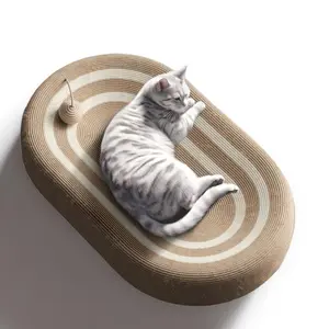 Extra Large Sisal Cat Bed & Scratching Board - 24" Durable Anti-Scratch Hemp Rope Lounge, Non-Toxic Pet Furniture for Indoor Cats