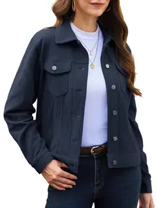 YUCOLEN Women's Corduroy Jacket Shacket - Trendy Cropped Button Down Coat Dressy Long Sleeve Shirts Casual Tops Outfits 2026