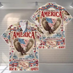 America Eagle 250th Anniversary Hawaii Shirt Men Women, USA Independence Day Outfit, Patriotic Day Shirt