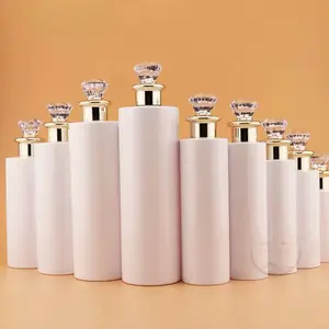 Plastic Toner Empty Bottles 500ml Luxury Gold Diamond Lid Lotion Bottle for Shower Gel Soap