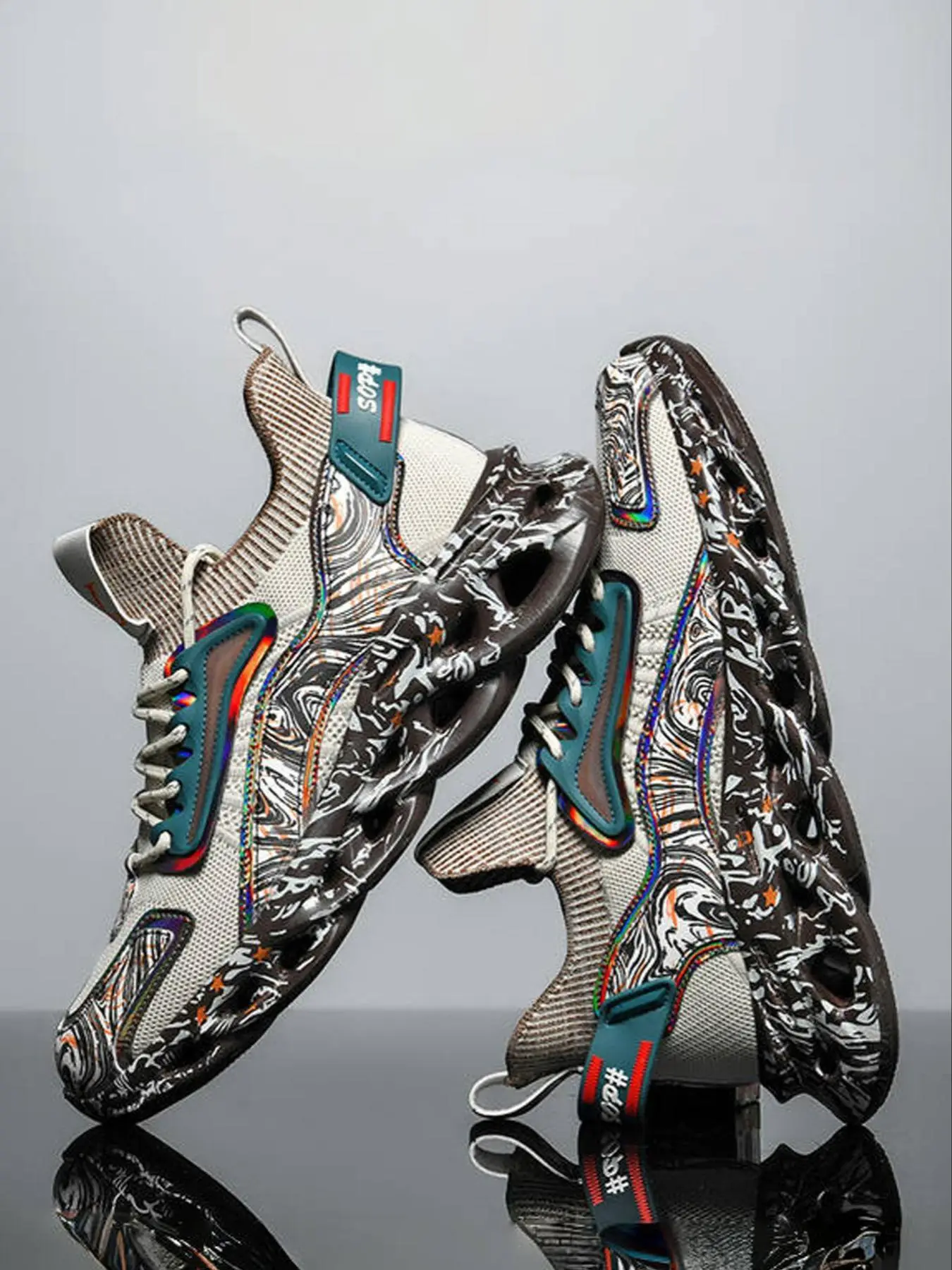 Men's Letter Print Lace Up Chunky Sneakers,Sporty Comfortable Athletic Shoes for Back To School, Men's Running Shoes, Basketball Shoes,Gym Shoes, Antm