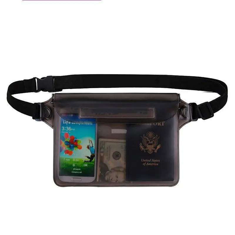 PVC Waterproof Crossbody Dry Bag, Touchscreen Phone and Passport Pouch for Beach and Kayaking