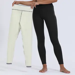Fur Lined Leggings for Women -Winter Warm Multi-Plush Solid Pants, High Stretch Lamb Cashmere, Comfortable Fit, Gym Fur Womenswear Fabric Bottom Thick
