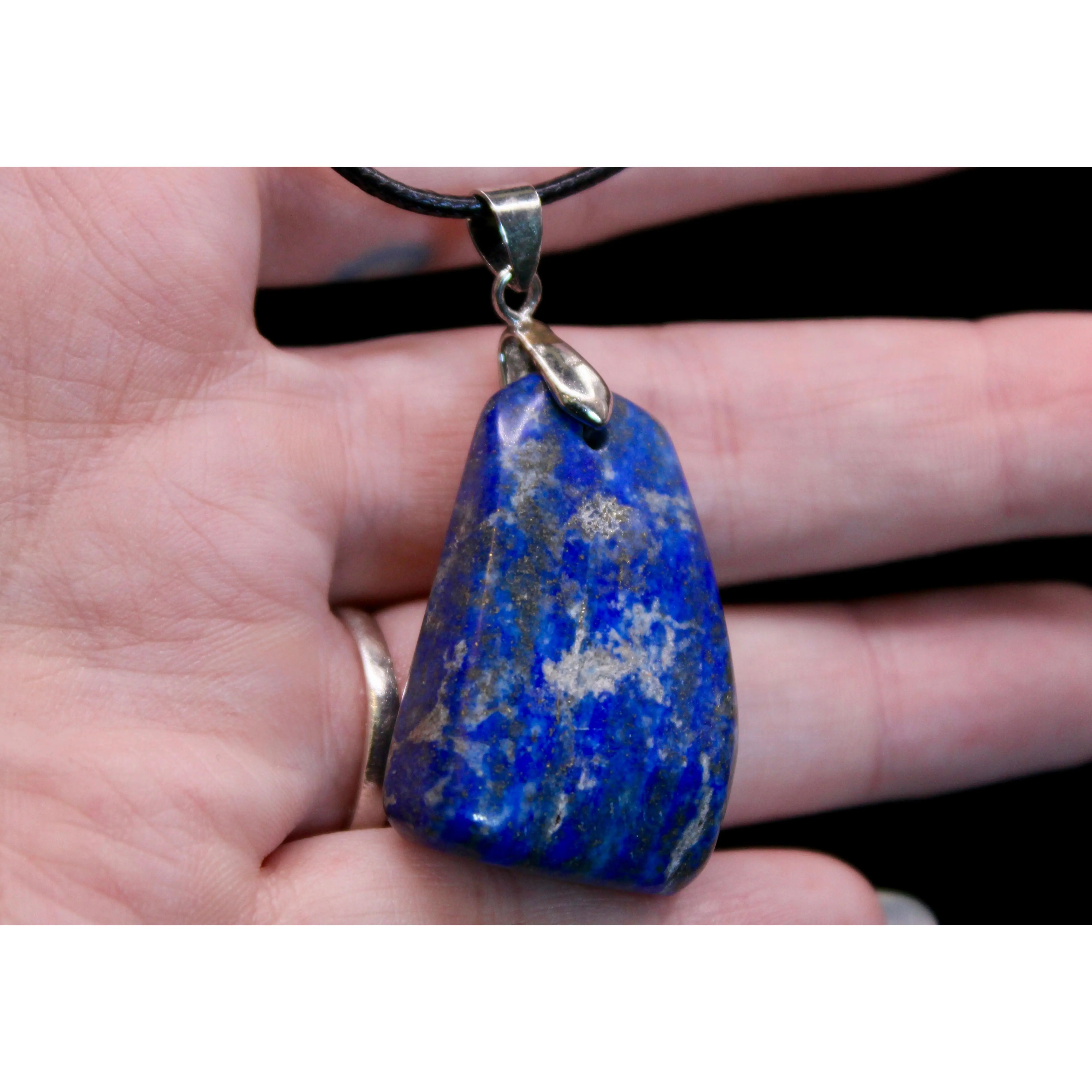 Genuine Lapis Lazuli Necklace for Women, Hand-Polished Spiritual Pendant Design, Natural Deep Blue Gemstone