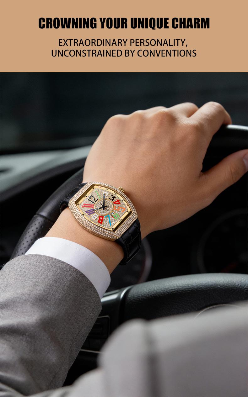 Men's Luxury Rhinestone Embellished  Watch Included Fashion Timeless ClassicWatch Flash Sale -Fashionable it is elegant, durable, and the perfect choice foreveryday wear.  with Gift Box