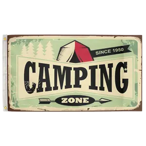 Camping Zone 3'X5' Flag 100D Polyester (90cm x 150cm) Business Flag (B19) RolFlags
