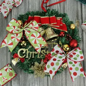 Christmas Themed Ribbon, 2 Rolls Glitter Dot Pattern Ribbon, DIY Decorative Ribbon for Christmas Gift Wrapping, Party Decoration Supplies, Garland Ribbon