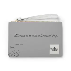 Clutch Bag for Christian Girls, Fashion Statement Handbag, Chic Biblical Wristlet, Trendy Cross Makeup Bag