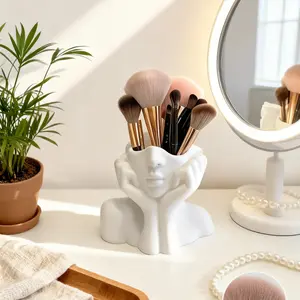 Unique Creative Body Art Makeup Brush Holder Cup, Decorative Cosmetic Storage Box, Cute Vanity Beauty Organizer Case, Makeup Tool Organizer, Beauty Supplies Organizer